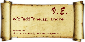 Vásárhelyi Endre névjegykártya